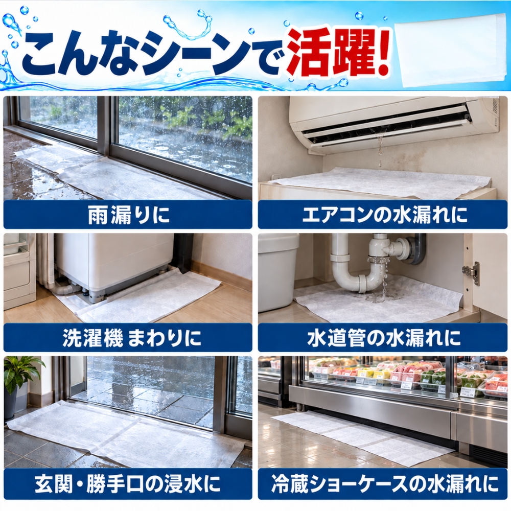防災人 水たまり吸水シート 7L 5枚 10枚 BLOCK15 14L BLOCK20 19L 第一衛材 吸水シート 画像5
