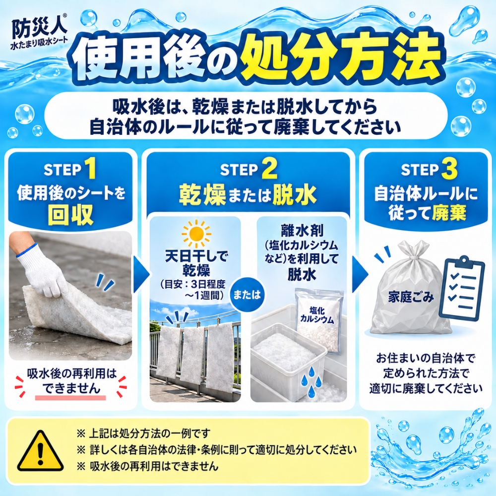 防災人 水たまり吸水シート 7L 5枚 10枚 BLOCK15 14L BLOCK20 19L 第一衛材 吸水シート 画像10